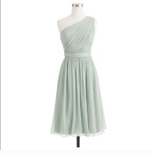 Jcrew one shoulder midi dress in chiffon